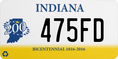 IN license plate 475FD