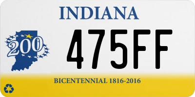 IN license plate 475FF