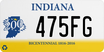 IN license plate 475FG