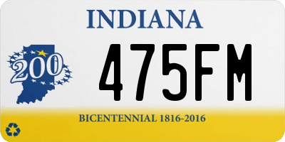 IN license plate 475FM