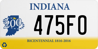 IN license plate 475FO