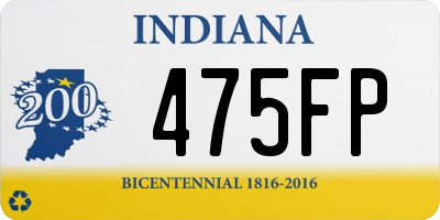 IN license plate 475FP