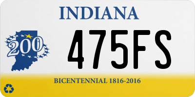 IN license plate 475FS