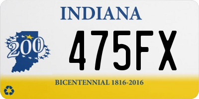 IN license plate 475FX