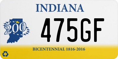 IN license plate 475GF