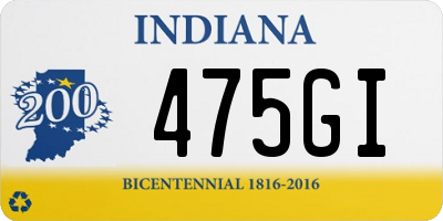 IN license plate 475GI