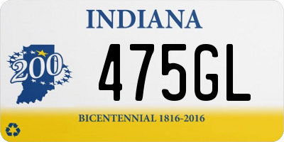 IN license plate 475GL