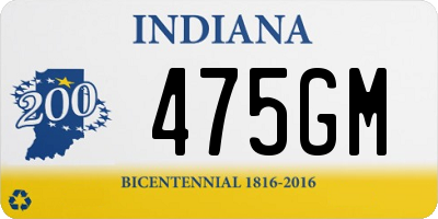 IN license plate 475GM