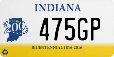 IN license plate 475GP