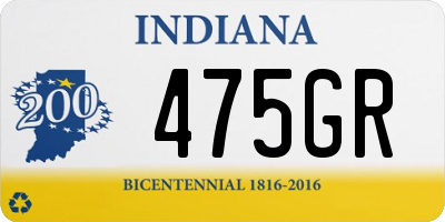 IN license plate 475GR