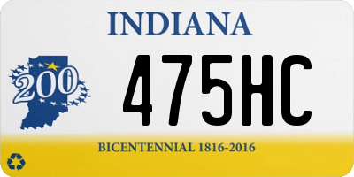 IN license plate 475HC