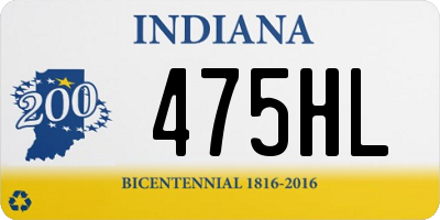 IN license plate 475HL