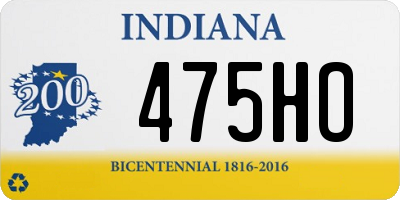 IN license plate 475HO