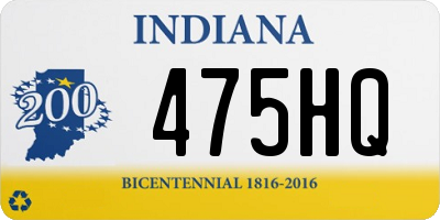 IN license plate 475HQ