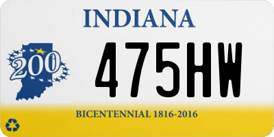 IN license plate 475HW