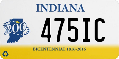 IN license plate 475IC
