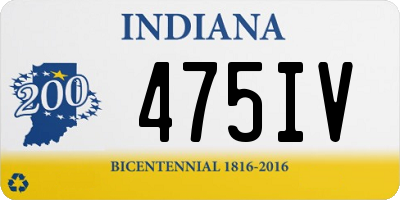 IN license plate 475IV