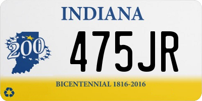 IN license plate 475JR