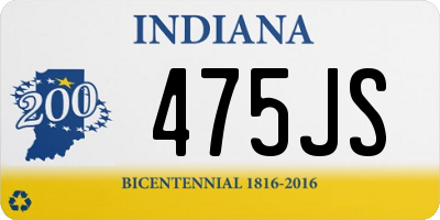 IN license plate 475JS