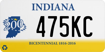 IN license plate 475KC