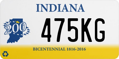 IN license plate 475KG