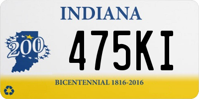 IN license plate 475KI