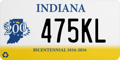 IN license plate 475KL