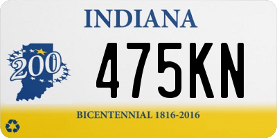 IN license plate 475KN