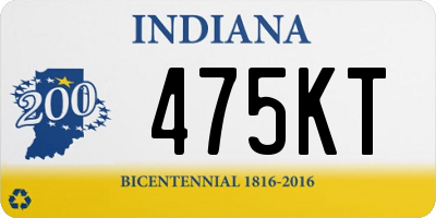 IN license plate 475KT