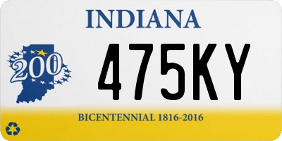 IN license plate 475KY