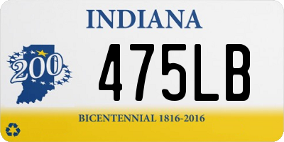 IN license plate 475LB