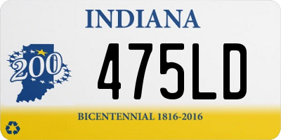 IN license plate 475LD