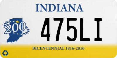 IN license plate 475LI