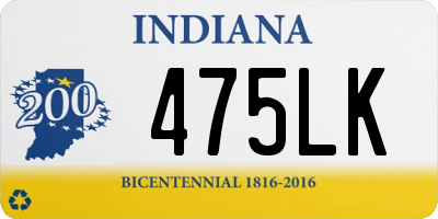 IN license plate 475LK