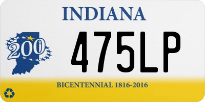 IN license plate 475LP