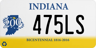 IN license plate 475LS