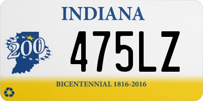 IN license plate 475LZ