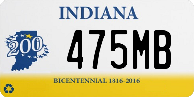 IN license plate 475MB