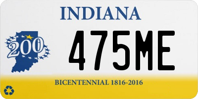 IN license plate 475ME