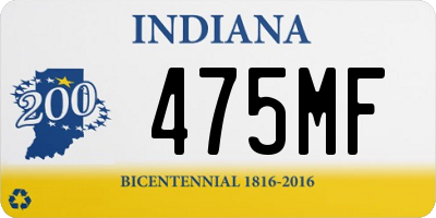 IN license plate 475MF