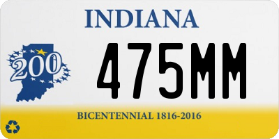 IN license plate 475MM