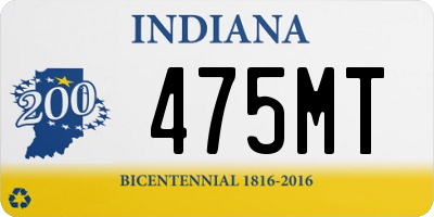 IN license plate 475MT