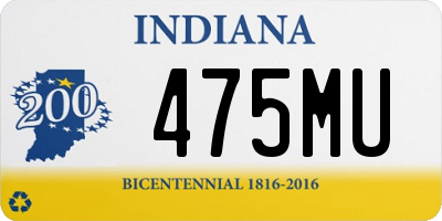 IN license plate 475MU