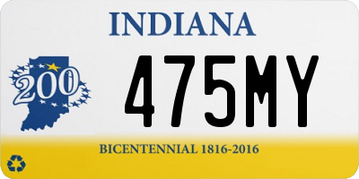 IN license plate 475MY