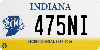 IN license plate 475NI