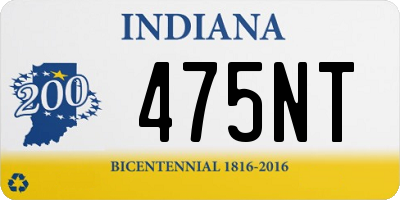 IN license plate 475NT