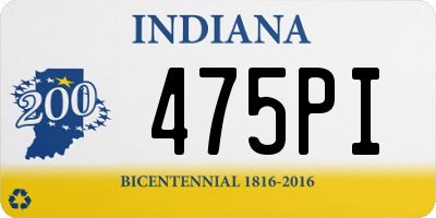 IN license plate 475PI