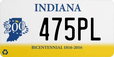 IN license plate 475PL