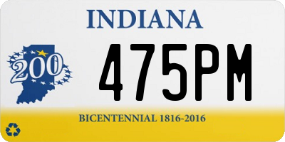 IN license plate 475PM