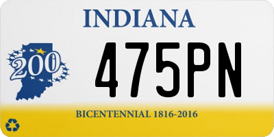 IN license plate 475PN